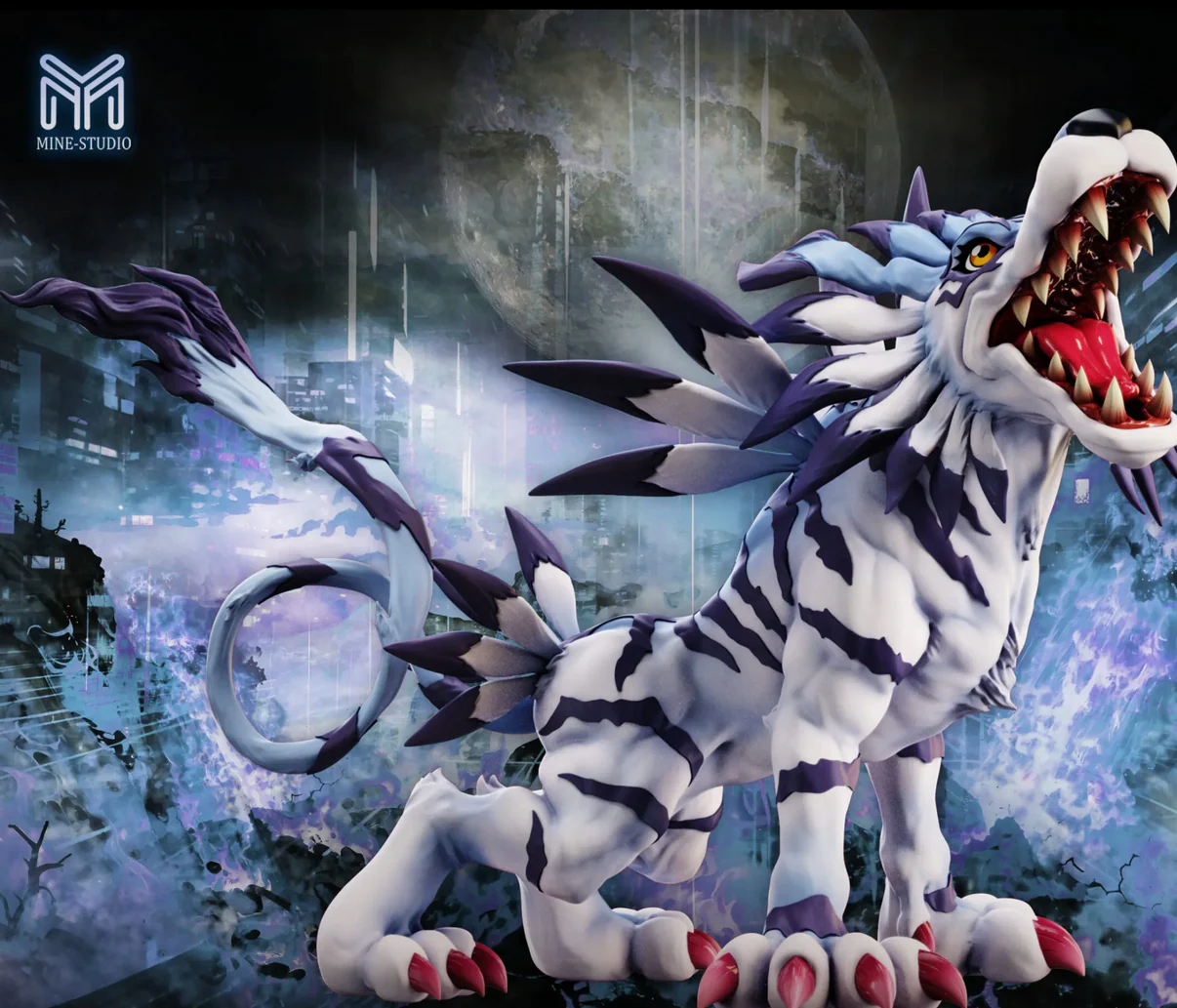 MINE Studio – Mature Series #01 Garurumon Digimon Resin Statue Collection - Image 3
