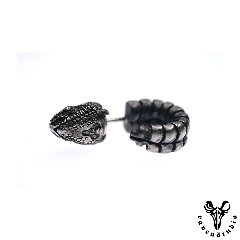 Raven Studio (silver jewelry) - Exclusive Design "Danger Signal" Rattlesnake Earrings Original - Image 4