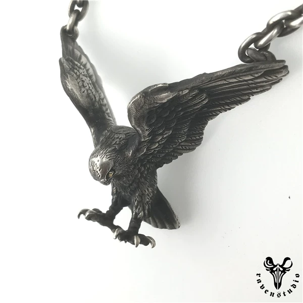 Raven Studio (Silver Jewelry) – Original Exclusive Falcon Head Pendant Necklace Handcrafted Sterling Silver Jewelry | Original Design - Image 11