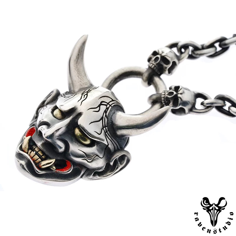 Raven Studio (silver jewelry) - Large Hannya Demon Pendant Original - Image 4