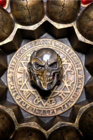 Alternative view of Raven Studio (silver jewelry) - Branded Skull Mask Ring Original