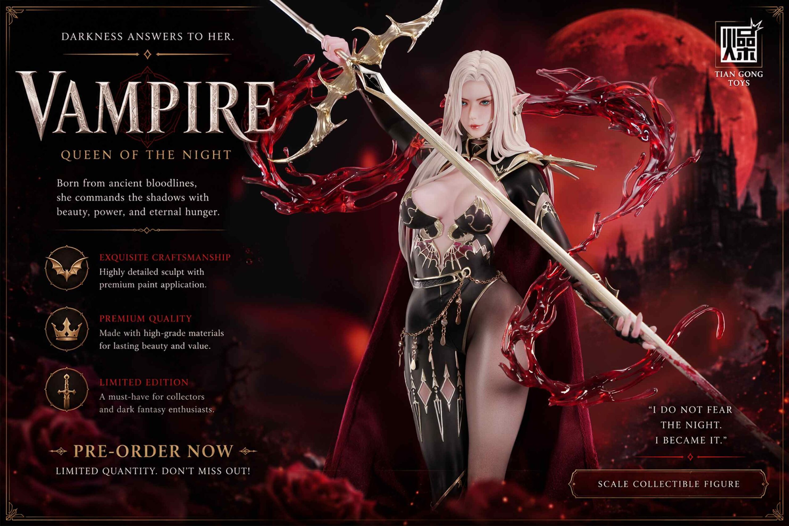 TGZW Studio – Vampire: Queen of the Night 1/4 Scale Licensed Statue - Image 2