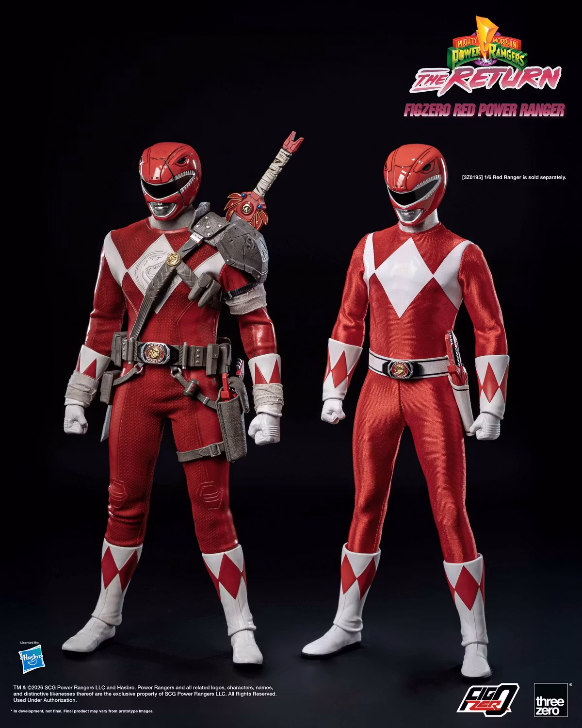 Threezero - Mighty Morphin Power Rangers The Return FigZero 16 Red Power Ranger 3Z10200W0 (Licensed)