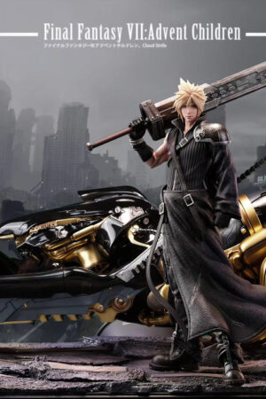 Alternative view of Final Fantasy VII Advent Children – Cloud Strife 1/4 Scale Statue EX Edition with Fenrir Motorcycle – Dream Boat Studio Premium Diorama