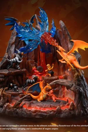 Pokémon – Charizard Evolution Line Volcano Diorama Statue with LED – Sun Studio
