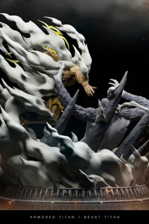 Alternative view of Attack on Titan – Beast Titan vs Armored Titan 1/6 Scale Diorama – Chikara Studio