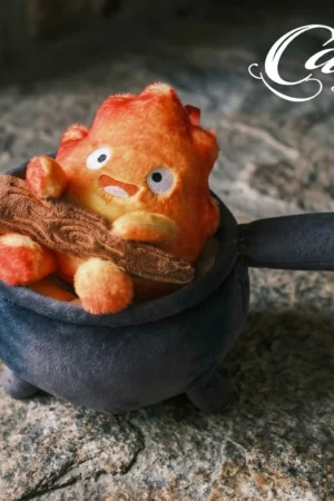 NINETY SEVEN Studio – Calcifer Plush Pendant Howl’s Moving Castle Collectible Display Set