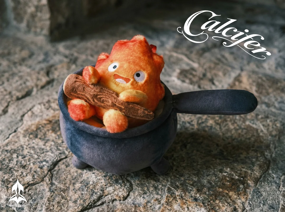 NINETY SEVEN Studio – Calcifer Plush Pendant Howl’s Moving Castle Collectible Display Set