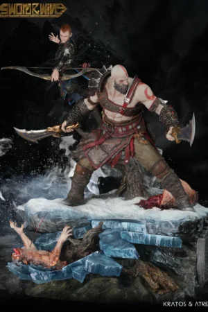 Alternative view of God of War – Kratos & Atreus Resin Statue – Sword &Wing Studio