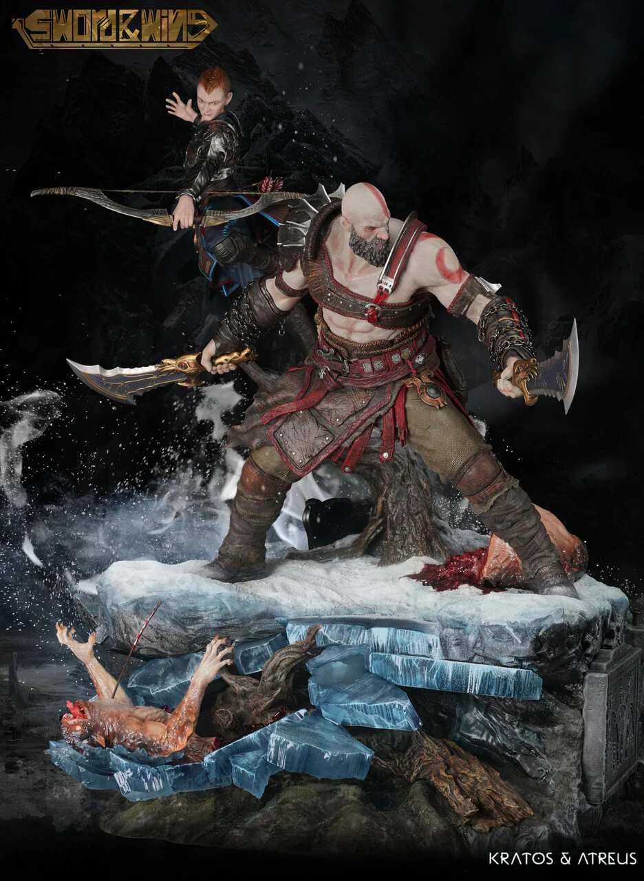 God of War – Kratos & Atreus Resin Statue – Sword &Wing Studio - Image 2