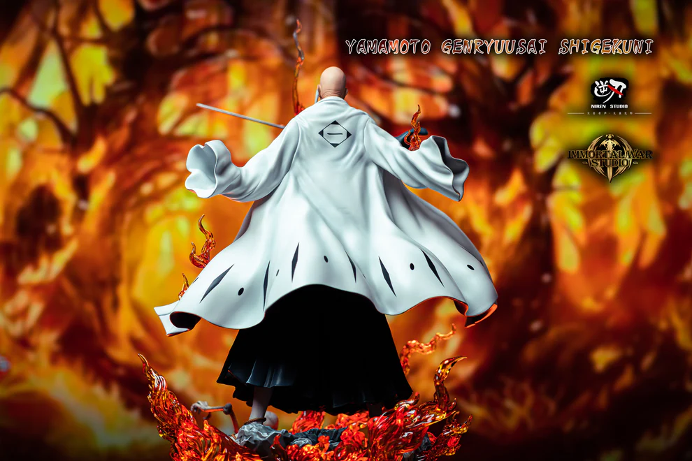 BLEACH – Yamamoto Genryusai Shigekuni “Ryujin Jakka” 1/6 Scale LED Statue – Niren × Immortal War Studio - Image 3