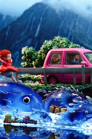 OPM Studio – Hayao Miyazaki Desktop Series 015 Ponyo on the Cliff | Diorama LED Desktop Scene