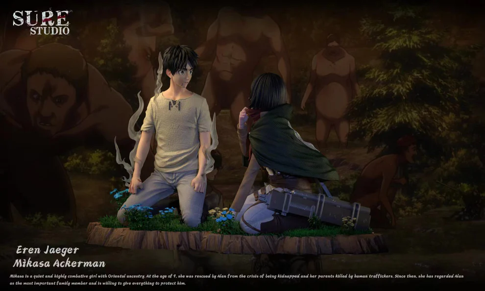 Attack on Titan – Eren Yeager & Mikasa Ackerman Emotional Scene 1/6 Scale Statue – Sure Studio - Image 2