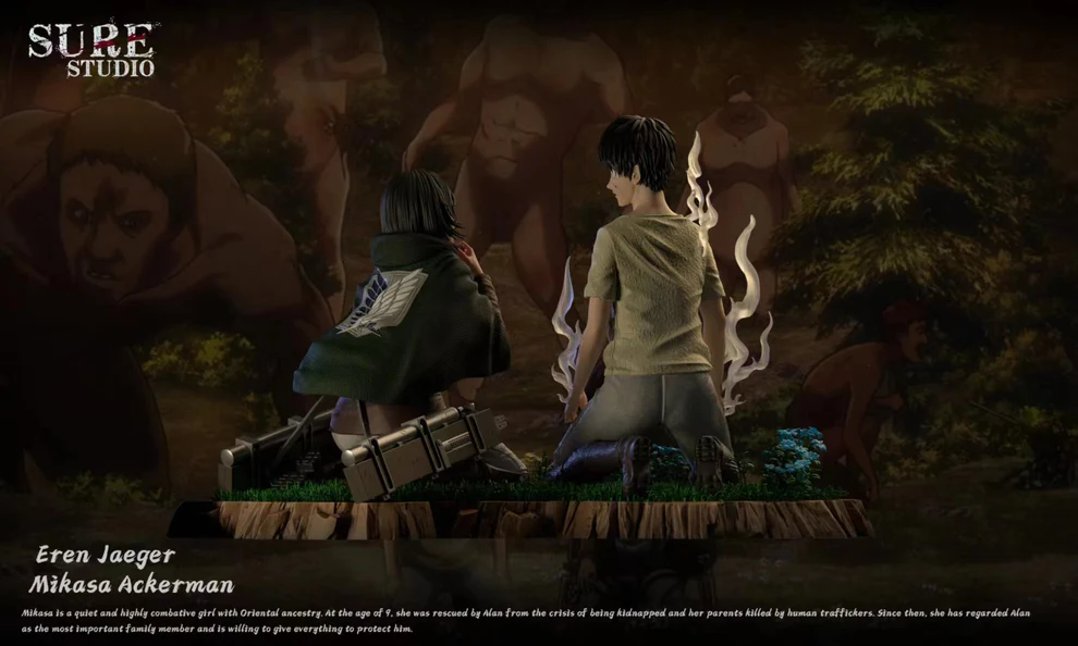Attack on Titan – Eren Yeager & Mikasa Ackerman Emotional Scene 1/6 Scale Statue – Sure Studio - Image 7