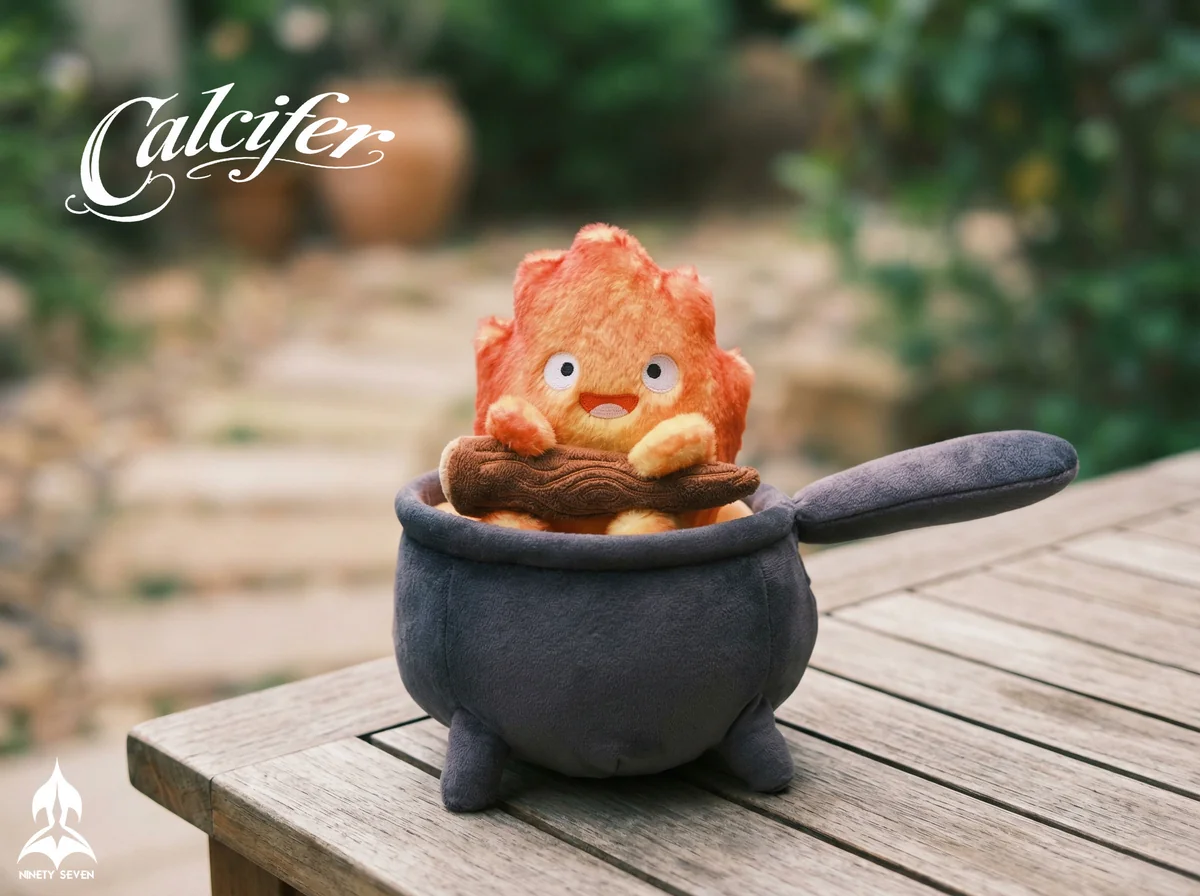 NINETY SEVEN Studio – Calcifer Plush Pendant Howl’s Moving Castle Collectible Display Set - Image 7