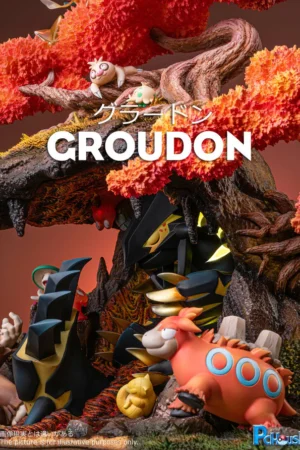 Alternative view of Pokémon – Groudon Land Ecosystem Scene Statue – PC House Studio