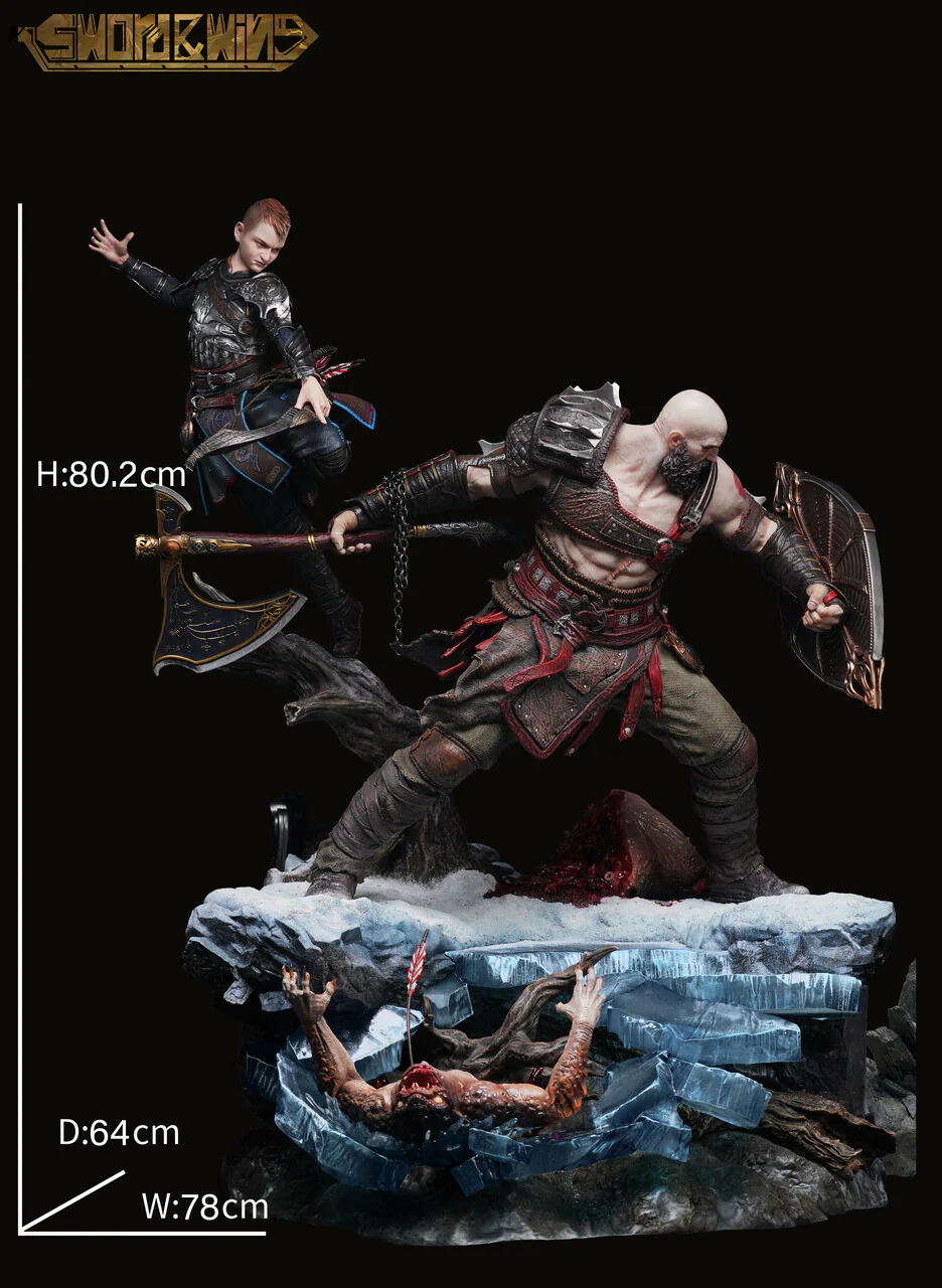 God of War – Kratos & Atreus Resin Statue – Sword &Wing Studio - Image 3