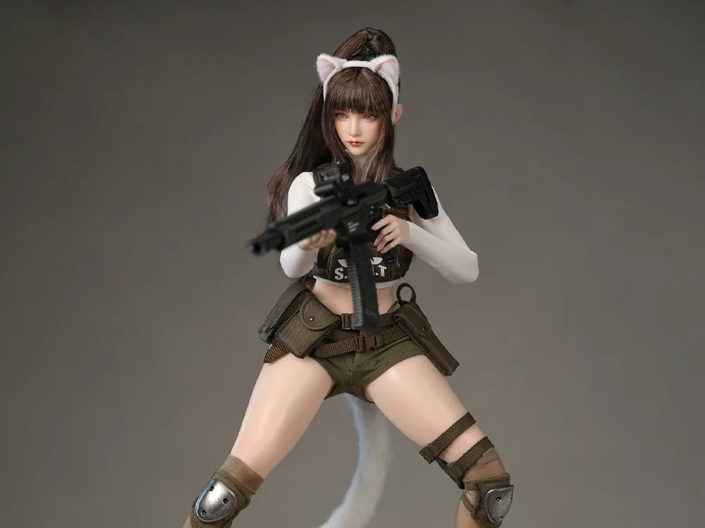 Meow SWAT (Ver. A) 1/6 Scale Head Sculpt & Clothing Accessory Set (I8-C11-A) BY I8TOYS