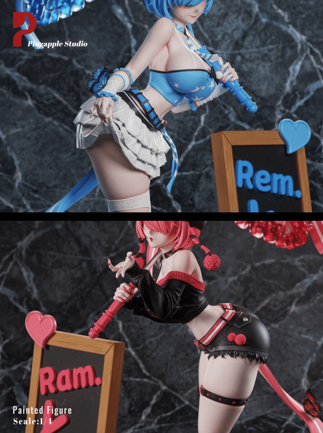 Pineapple Studio – Night Shibuya Series Rem × Ram Re:ZERO - Starting Life | 1/4 Scale Premium Resin Statues - Image 8