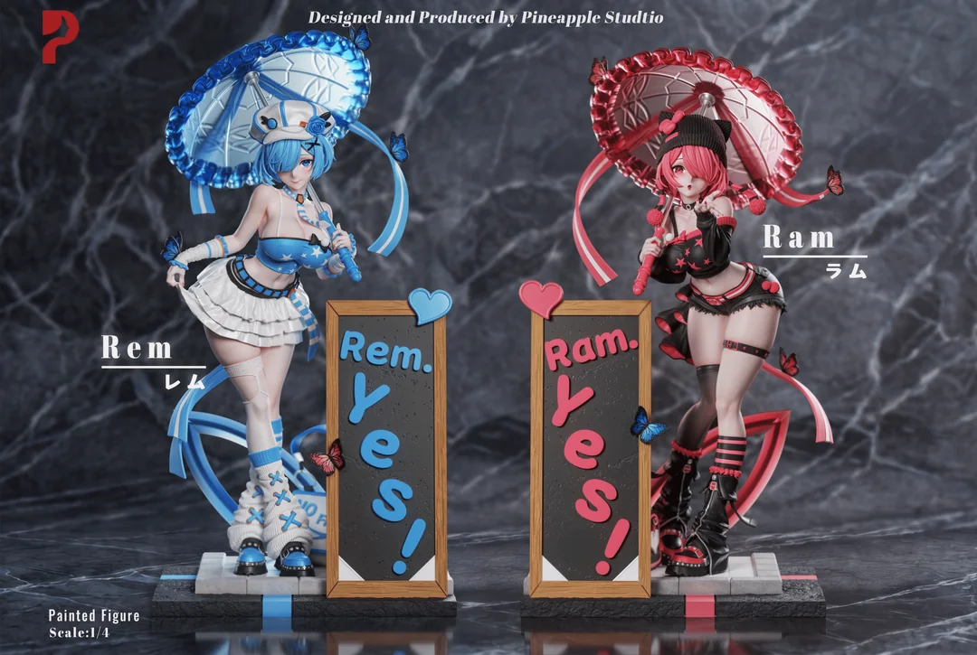 Pineapple Studio – Night Shibuya Series Rem × Ram Re:ZERO - Starting Life | 1/4 Scale Premium Resin Statues - Image 4