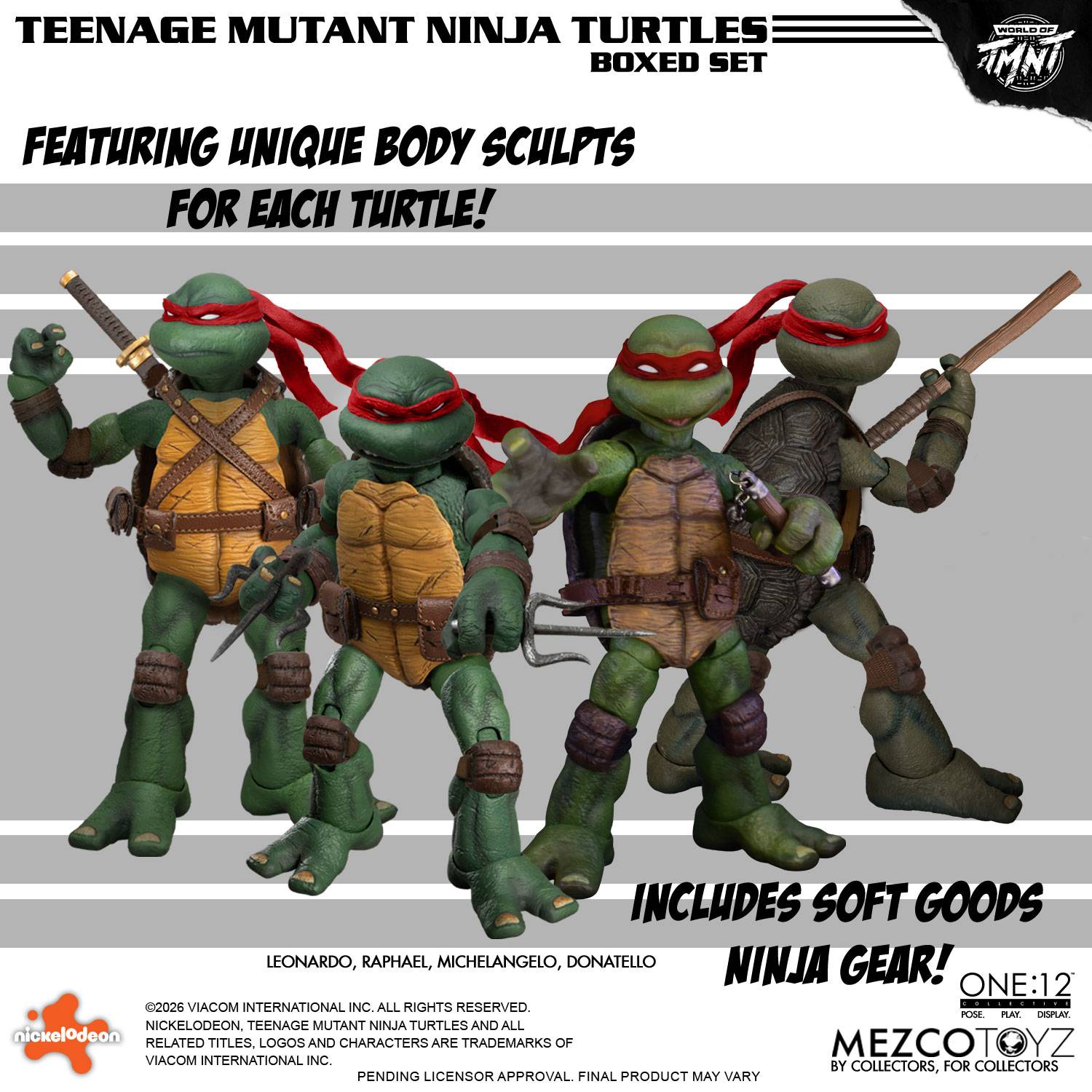 MEZCO Toyz - Teenage Mutant Ninja Turtles: Turtles 1/12 - ONE:12 Collective Action Figure (Set of 4)