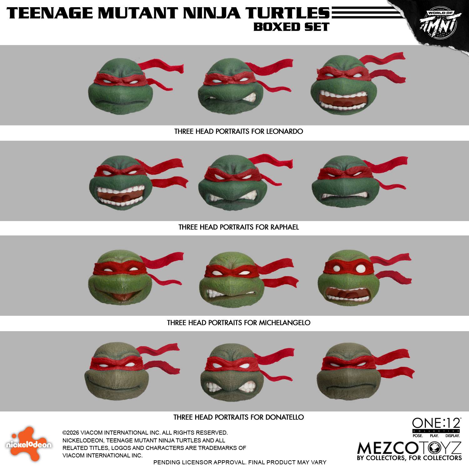 MEZCO Toyz - Teenage Mutant Ninja Turtles: Turtles 1/12 - ONE:12 Collective Action Figure (Set of 4)