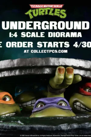 Premium Collectibles Studio - Teenage Mutant Ninja Turtles (1990) Underground (Tabletop Edition) 1/4 Scale Diorama Statue TMNTDIO14 (Licensed)