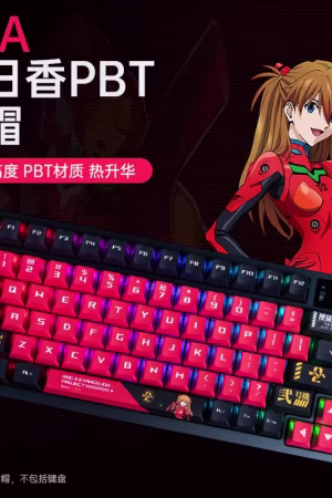 OFFICIAL Asuka/EVA Unit-02 PBT Keycap Set with 3-Sided LED Backlighting – Evangelion – Genuine Modgo
