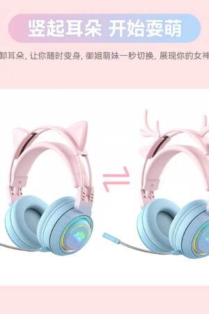 Alternative view of OFFICIAL Berlin Sound Cat-Ear Bluetooth Over-Ear Headphones – Dual Mode (Gaming & Music) Wireless Headset with Mic