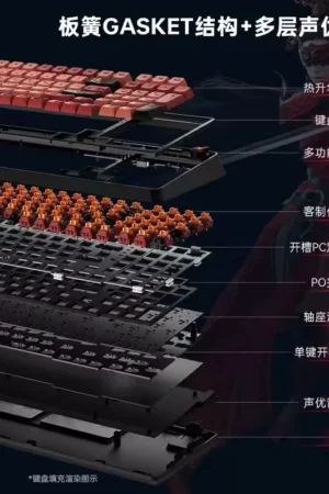 Alternative view of OFFICIAL Thunderobot Zero98 Mechanical Keyboard Naraka Gaming Edition – Supports 3 modes for gamers and office workers