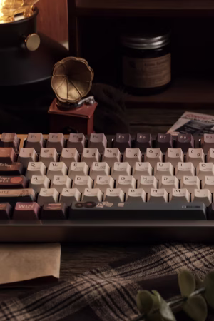 Alternative view of Official Keycaps with minimalist American Retro design – Cherry Profile PBT material – Compatible with mechanical keyboards and magnetic switches – Genuine MoCoo product