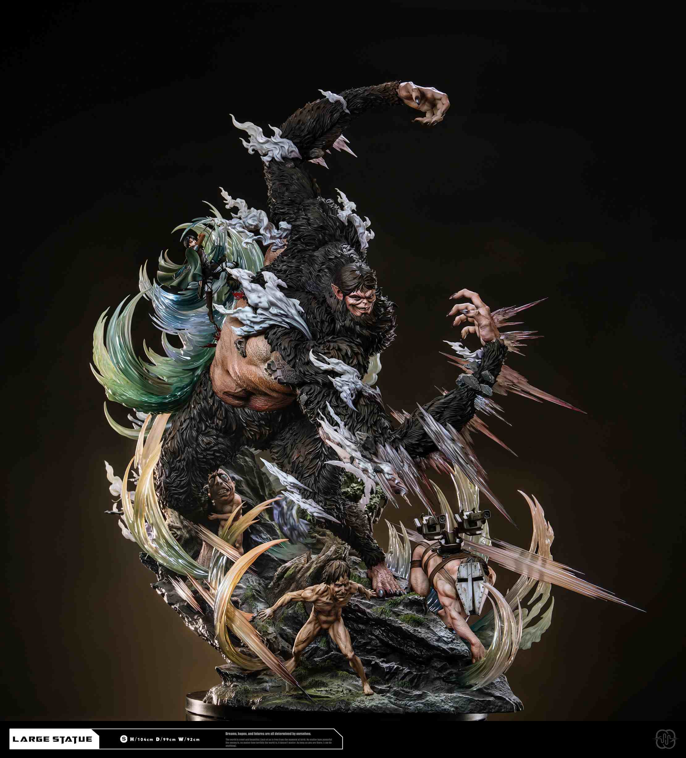 Attack on Titan Beast Titan vs Eren Yeager Statue TOPGK Figure -HERTZ Studio