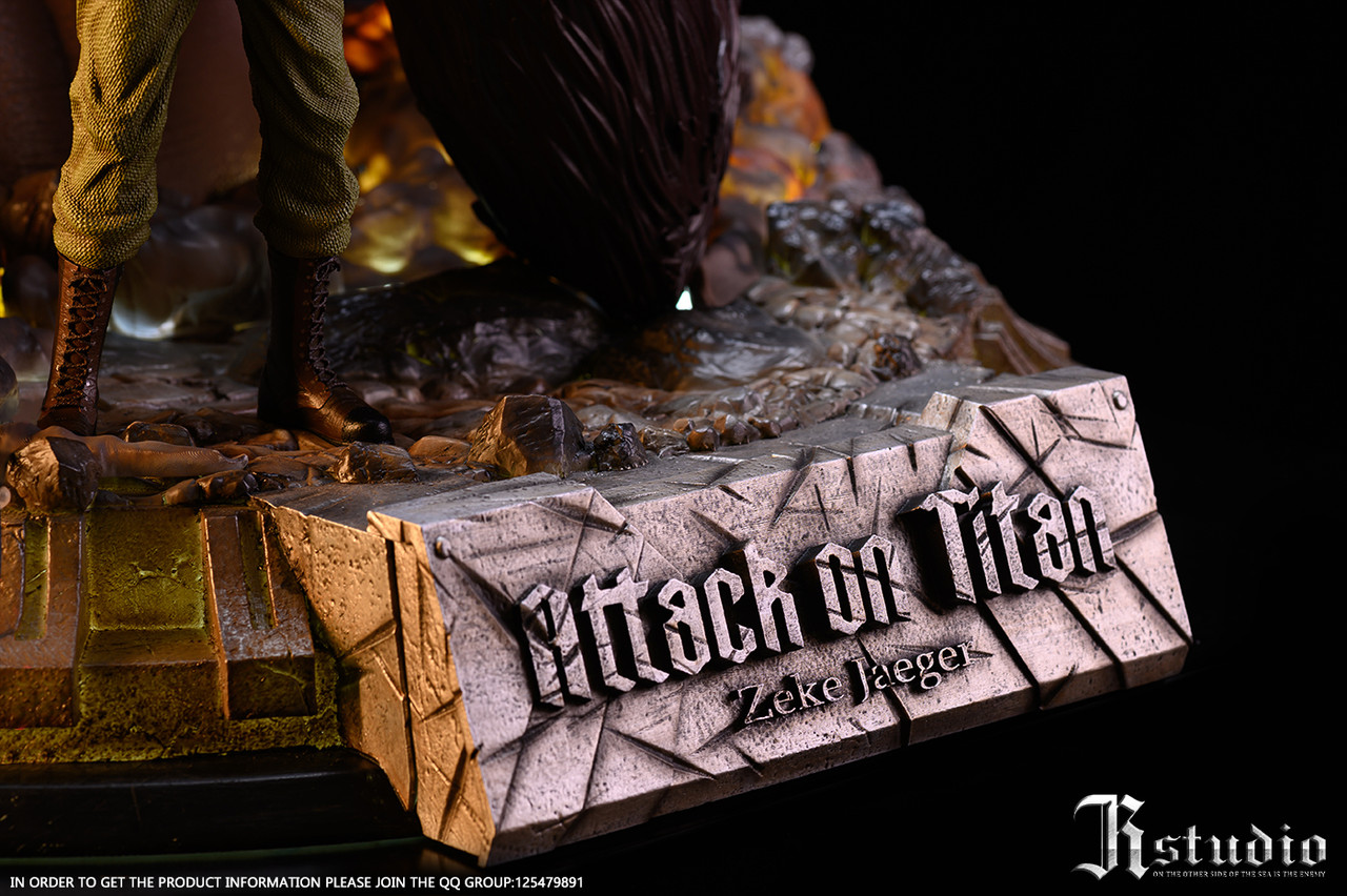 Attack on Titan Zeke Jaeger & Beast Titan LED Diorama Statue – JR Studio