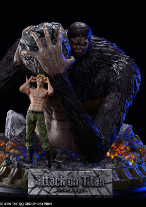 Attack on Titan Zeke Jaeger & Beast Titan LED Diorama Statue – JR Studio