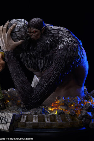 Alternative view of Attack on Titan Zeke Jaeger & Beast Titan LED Diorama Statue – JR Studio