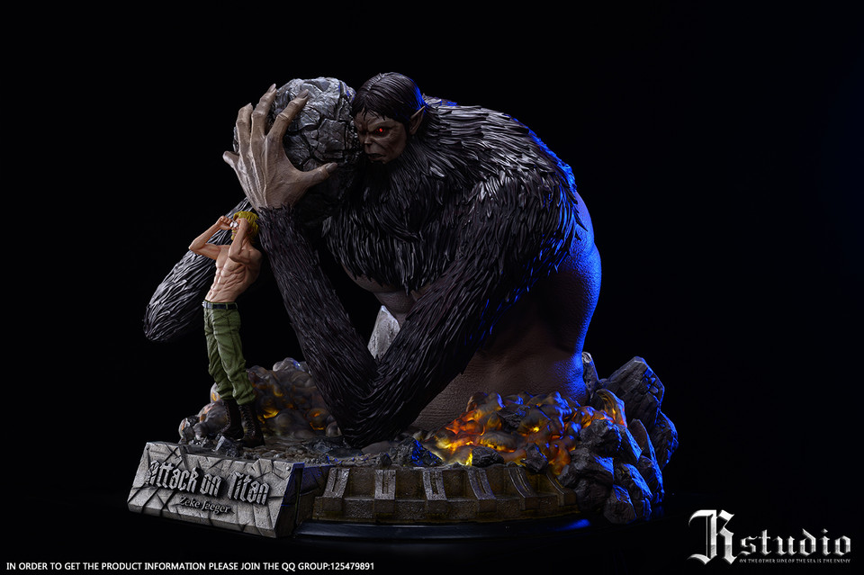 Attack on Titan Zeke Jaeger & Beast Titan LED Diorama Statue – JR Studio - Image 2