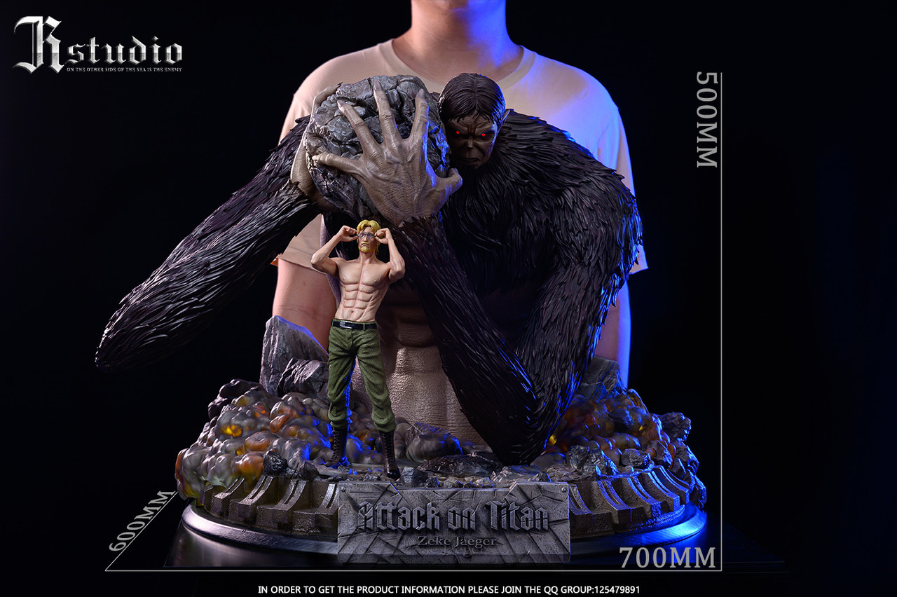 Attack on Titan Zeke Jaeger & Beast Titan LED Diorama Statue – JR Studio - Image 5
