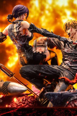 Alternative view of Chainsaw Man Denji vs Reze Battle 1/6 Scale TOPGK Statue – Big Feeler Studio