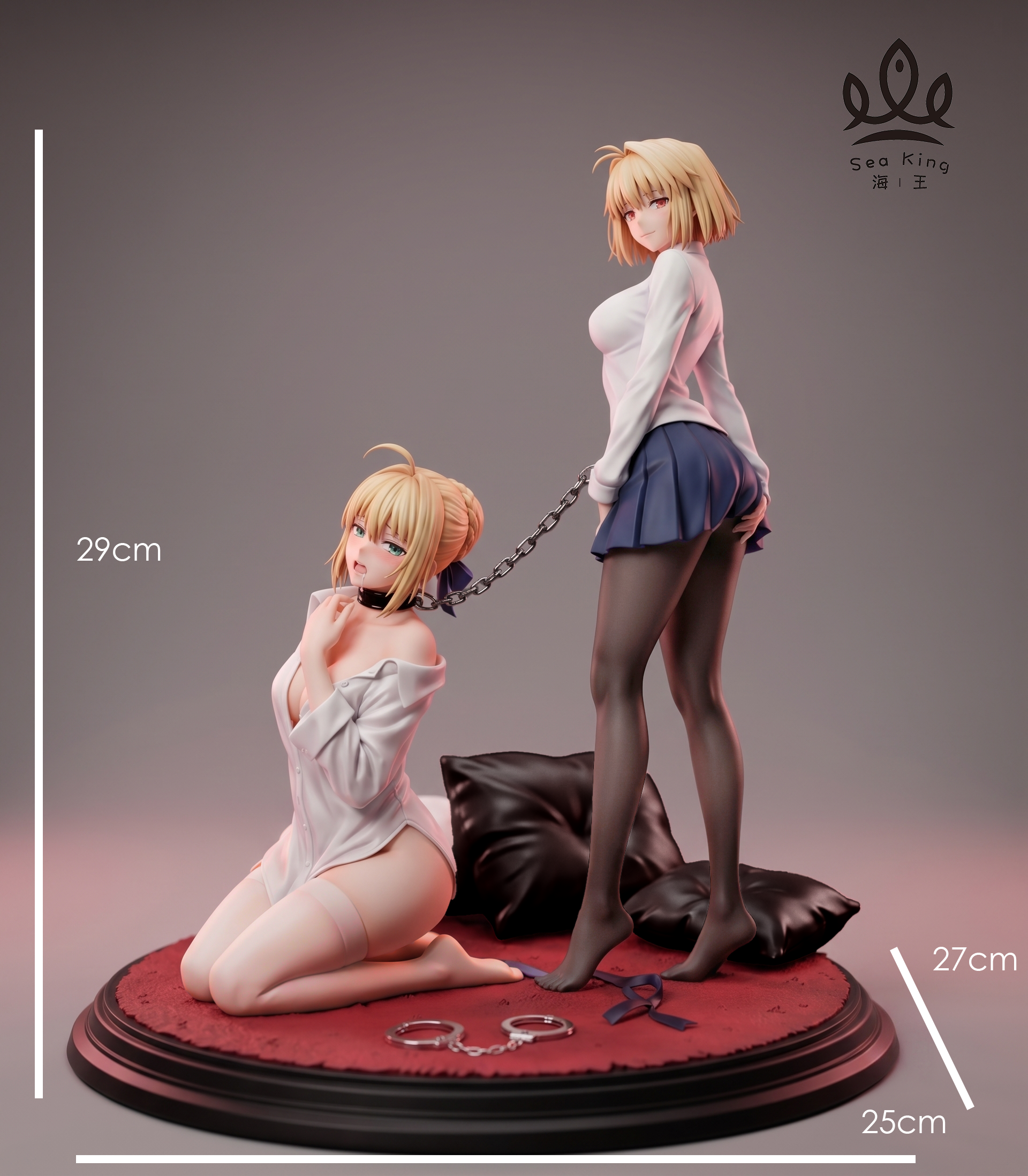 Fate Series Saber & Arcueid Brunestud 1/6 Scale Resin Statue –sea King studio - Image 5