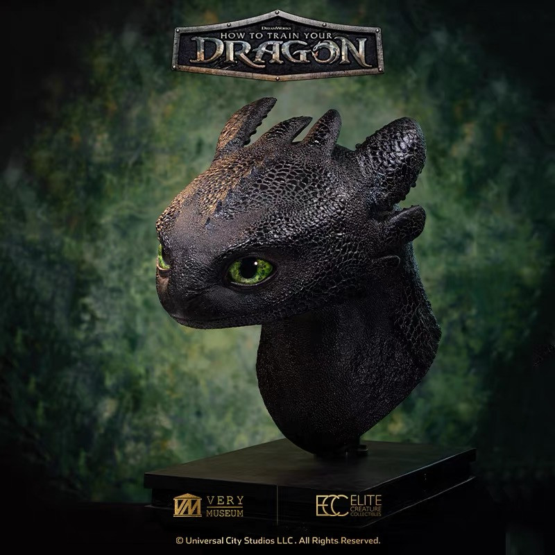 How to Train Your Dragon Toothless 1:1 Life-Size Bust Statue - Elite Creature Collectibles - Image 3