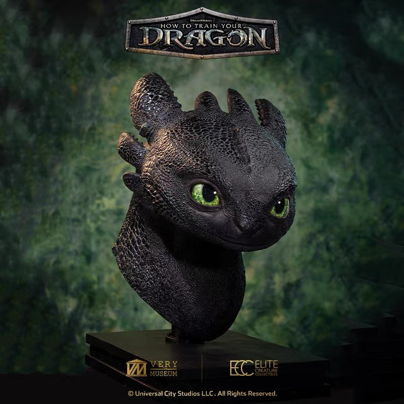 How to Train Your Dragon Toothless 1:1 Life-Size Bust Statue - Elite Creature Collectibles - Image 2