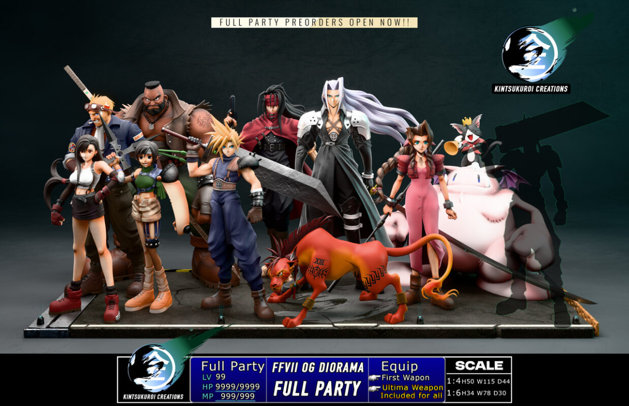 Kintsukuroi Creations Final Fantasy VII OG Full Party Diorama