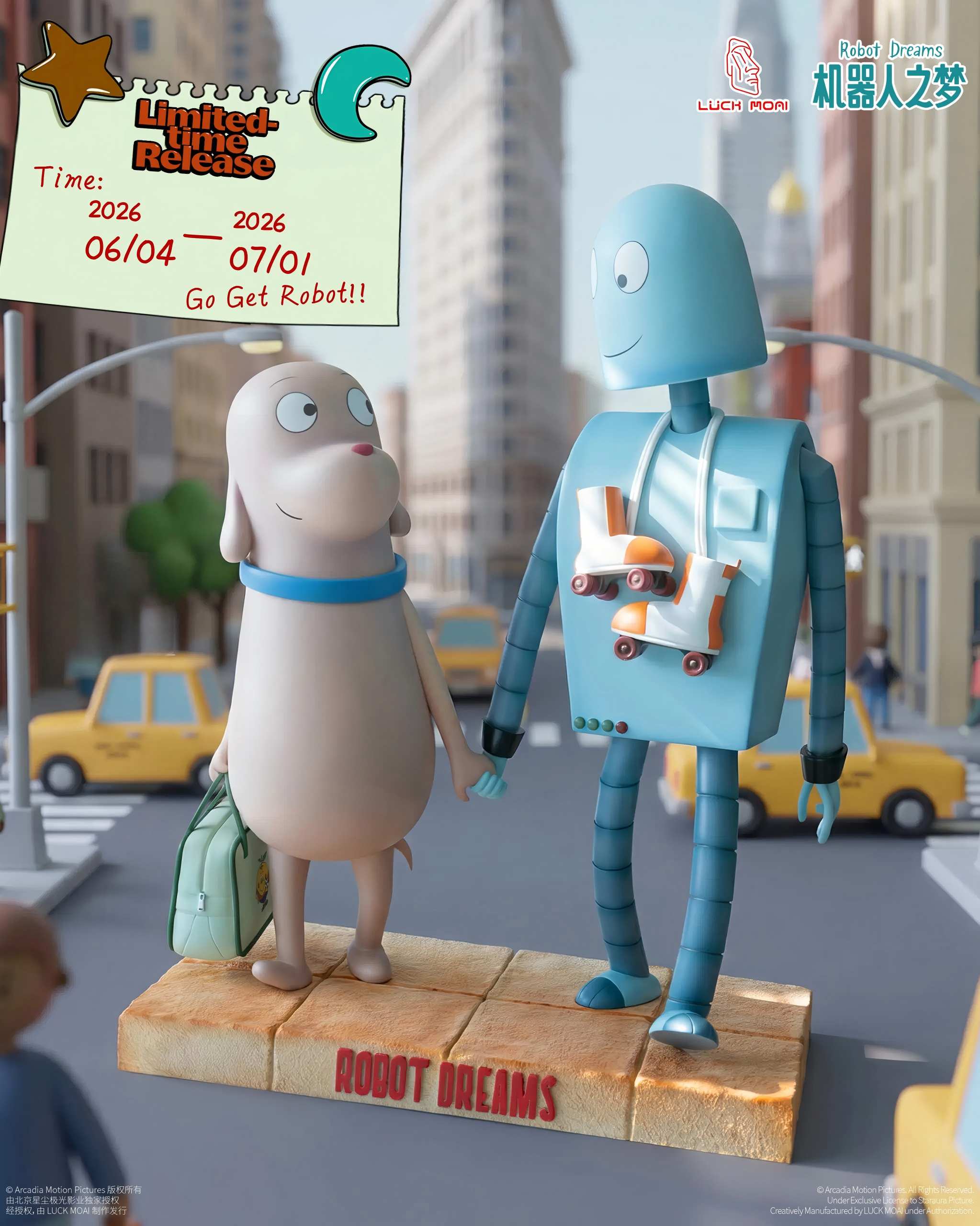 LUCK MOAI Robot Dreams Robot & Dog Statue