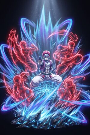 Leihao Keyu Studio – Demon Slayer Kimetsu no Yaiba Akaza Blue Shadow, Shattered Light