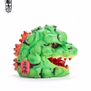 OFFART - Hundred Cats Red Lotus Mini Maneki-neko Head Sculpt Midsummer Emerald Red Edition (Licensed)