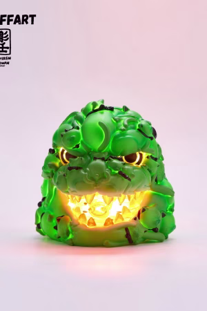 OFFART - Hundred Cats Red Lotus Mini Maneki-neko Head Sculpt Midsummer Emerald Red Edition (Licensed)