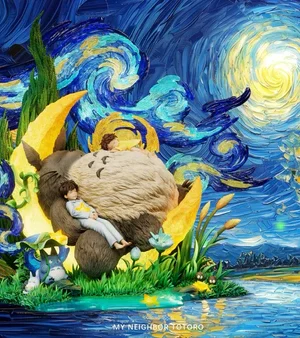 Raven Studio Totoro Under the Starry Sky
