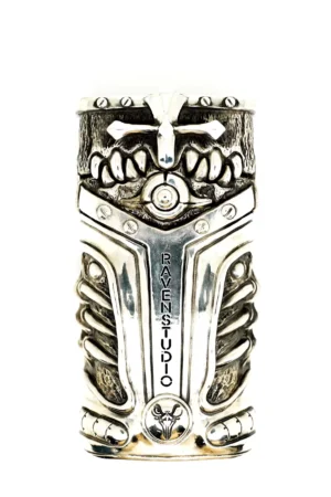 Alternative view of Raven Studio (silver jewelry) - Original Exclusive “Dark Curse” Men’s Cigarette Case – Gothic Dark Fantasy Engraver Collectied Metal Cigarette Holdble Accessory