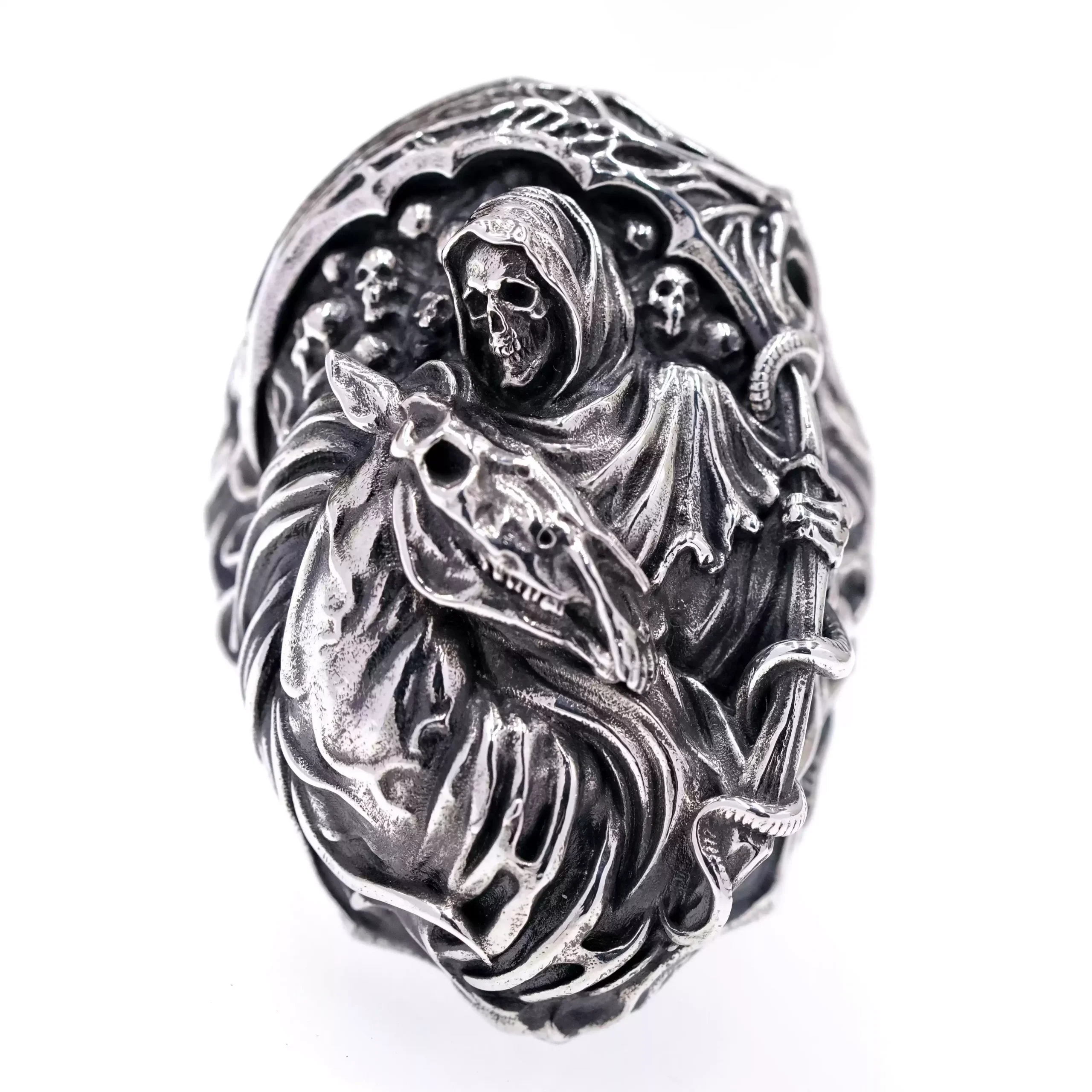 Raven Studio (silver jewelry) - Original Sterling Silver “Lord” Gothic Grim Reaper Handmade Ring – Exclusive Dark Fantasy European Style Jewelry Band - Image 5