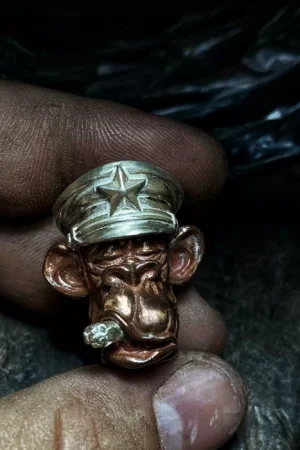 Raven Studio(silver jewelry) - “Funny Monkey” Monkey Soldier Pendant